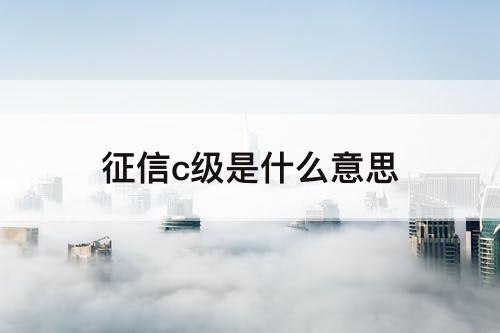 征信c级是什么意思