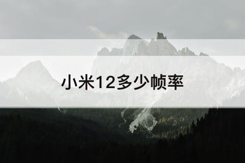 小米12多少帧率