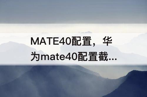 MATE40配置，华为mate40配置截图