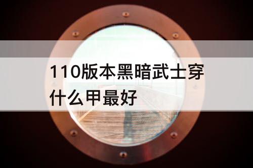 110版本黑暗武士穿什么甲最好