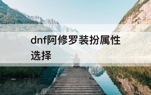 dnf阿修罗装扮属性选择