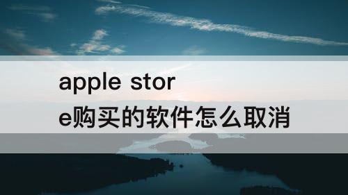 apple store购买的软件怎么取消