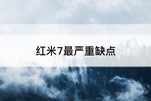 红米7最严重缺点