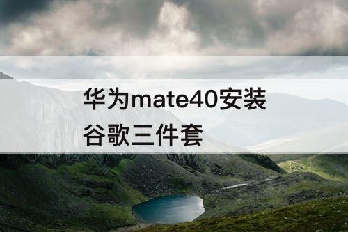 华为mate40安装谷歌三件套