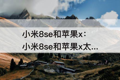 小米8se和苹果x：小米8se和苹果x太像了