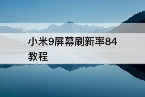 小米9屏幕刷新率84教程