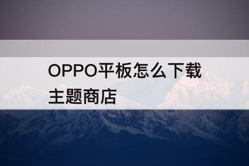 OPPO平板怎么下载主题商店