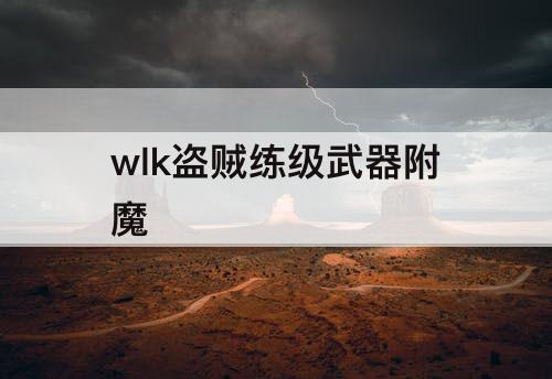 wlk盗贼练级武器附魔