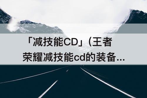 「减技能CD」(王者荣耀减技能cd的装备)