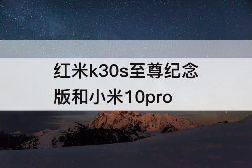 红米k30s至尊纪念版和小米10pro