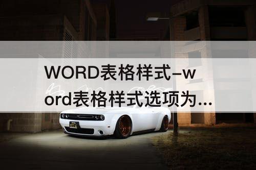 WORD表格样式-word表格样式选项为标题行镶边列