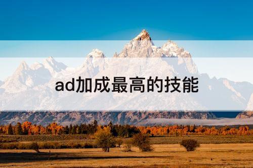 ad加成最高的技能