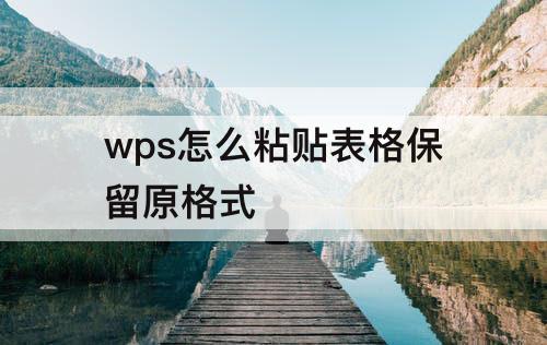 wps怎么粘贴表格保留原格式