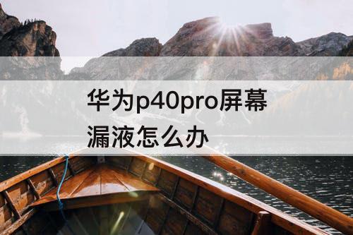 华为p40pro屏幕漏液怎么办