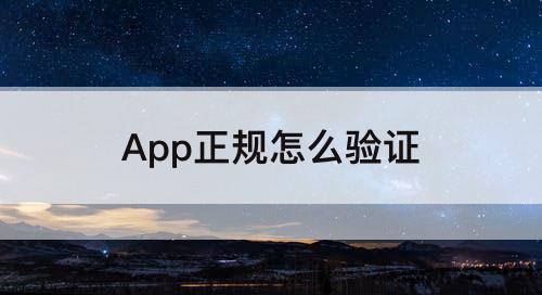 App正规怎么验证