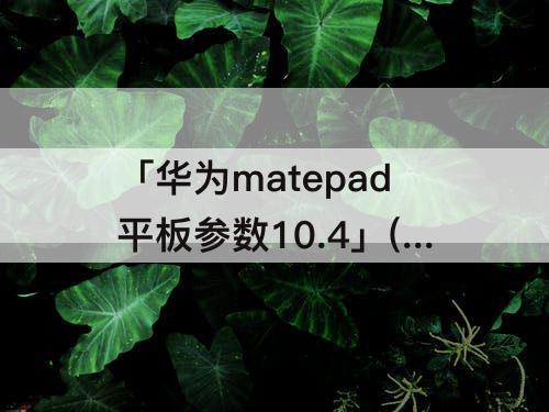 「华为matepad平板参数10.4」(华为matepad平板参数10.4卖点)