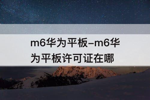 m6华为平板-m6华为平板许可证在哪