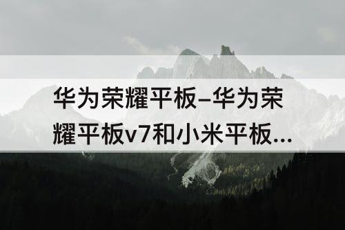 华为荣耀平板-华为荣耀平板v7和小米平板5