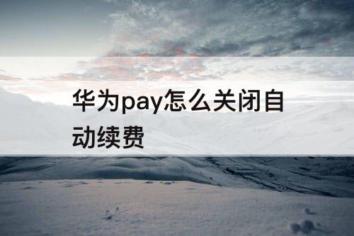 华为pay怎么关闭自动续费