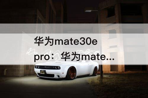 华为mate30e pro：华为mate30e pro参数刷新率