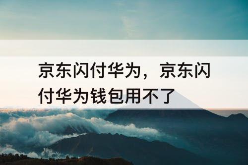 京东闪付华为，京东闪付华为钱包用不了